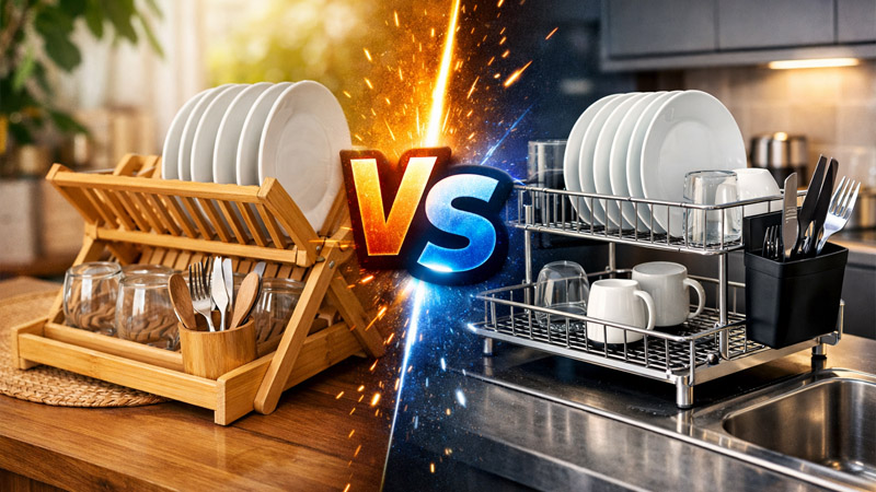 Escorredor de Bambu vs Inox Qual Compensa Mais